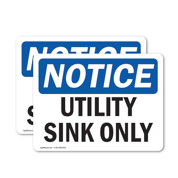 Signmission Utility Sink Only, 14 in W x Rectangle, Vinyl Decal OS-2PACK-NS-D-1014-L-18849 - main